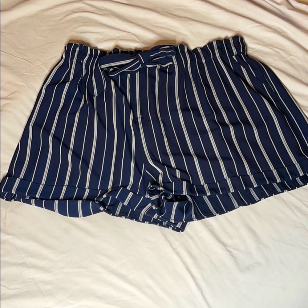 Striped Navy Blue Shorts